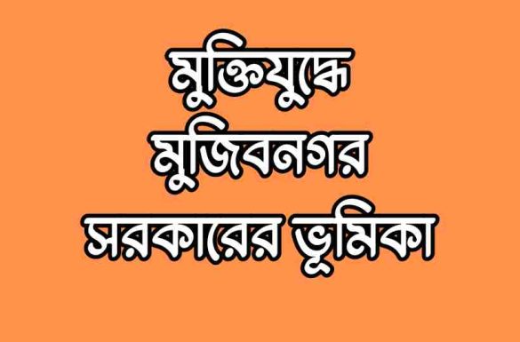 মুক্তিযুদ্ধে মুজিবনগর সরকারের ভূমিকা