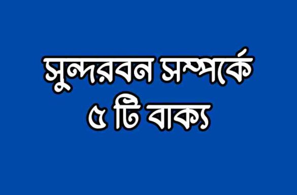 সুন্দরবন সম্পর্কে ৫ টি বাক্য