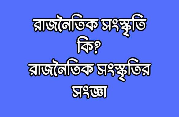 রাজনৈতিক সংস্কৃতি কি, রাজনৈতিক সংস্কৃতির সংজ্ঞা,