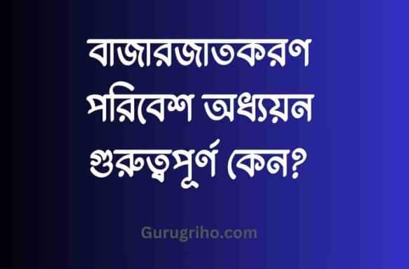 বাজারজাতকরণ পরিবেশ অধ্যয়ন গুরুত্বপূর্ণ কেন