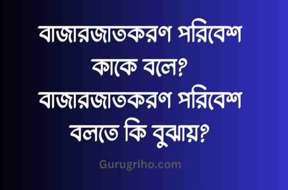 বাজারজাতকরণ পরিবেশ কাকে বলে, বাজারজাতকরণ পরিবেশ বলতে কি বুঝায়,