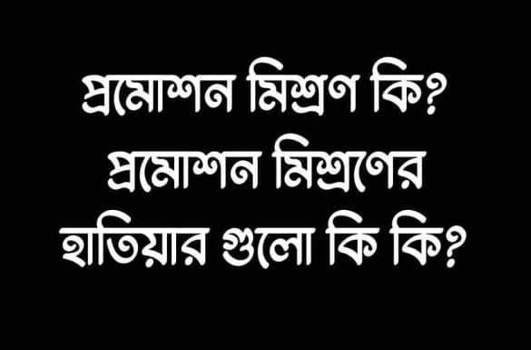 প্রমোশন মিশ্রণ কি, প্রমোশন মিশ্রণের হাতিয়ার গুলো কি কি,