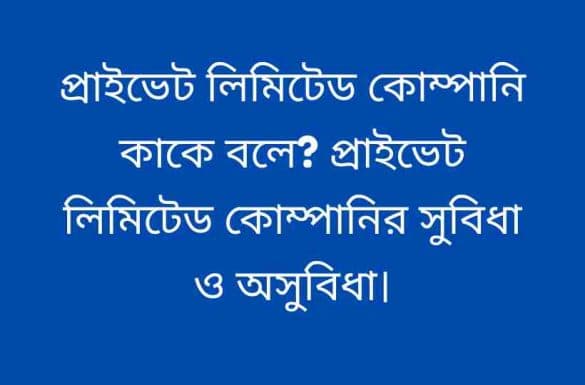 প্রাইভেট লিমিটেড কোম্পানি, প্রাইভেট লিমিটেড কোম্পানি,